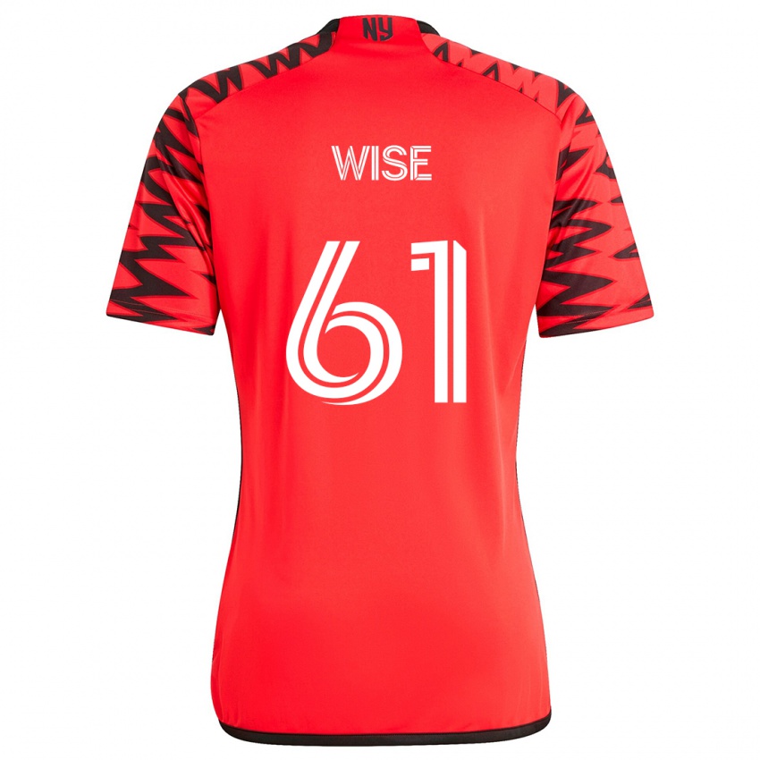 Gyermek Henry Wise #61 Piros Fekete Fehér Idegenbeli Jersey 2024/25 Mez Póló Ing