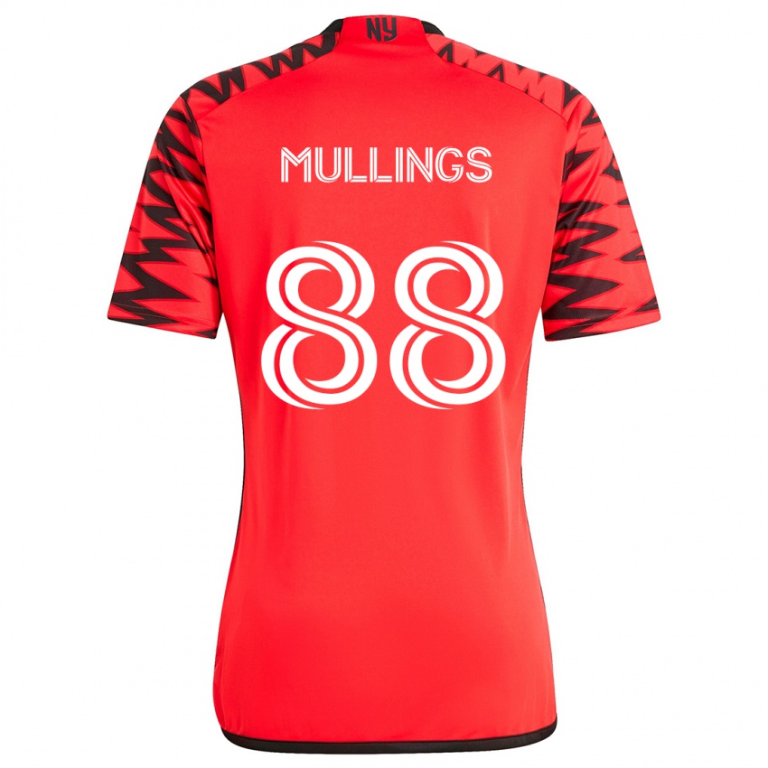 Gyermek O'vonte Mullings #88 Piros Fekete Fehér Idegenbeli Jersey 2024/25 Mez Póló Ing