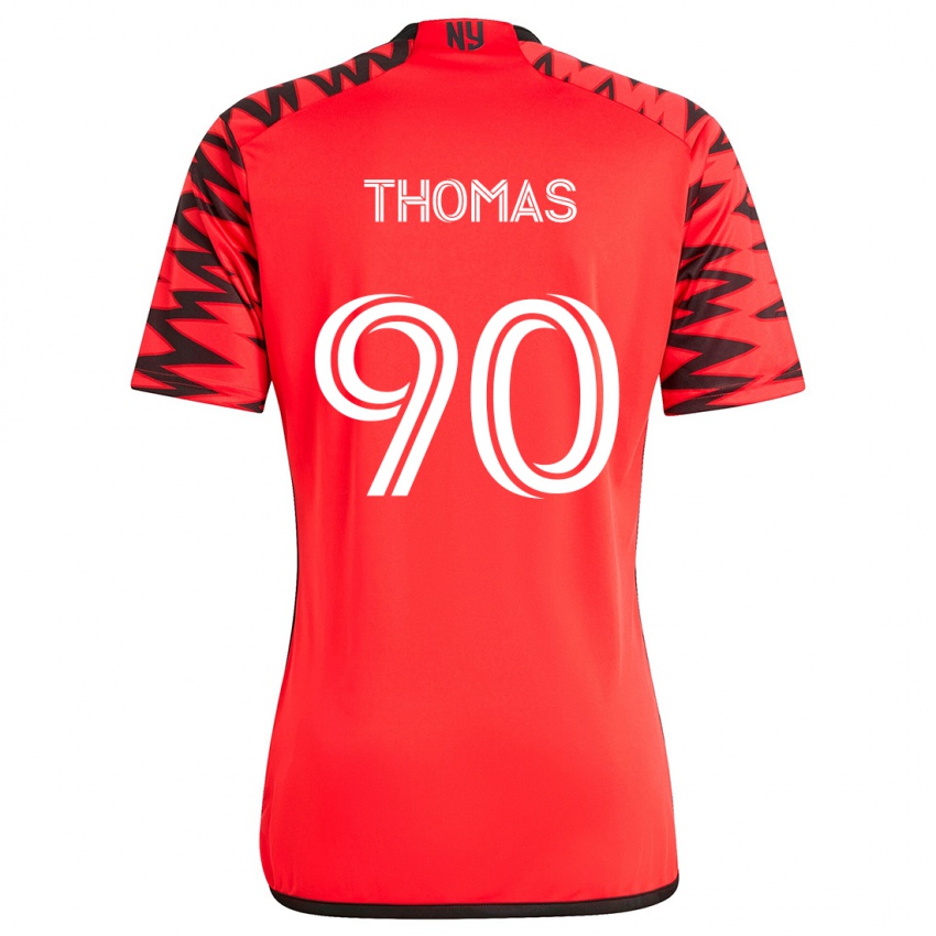 Gyermek Oladayo Thomas #90 Piros Fekete Fehér Idegenbeli Jersey 2024/25 Mez Póló Ing