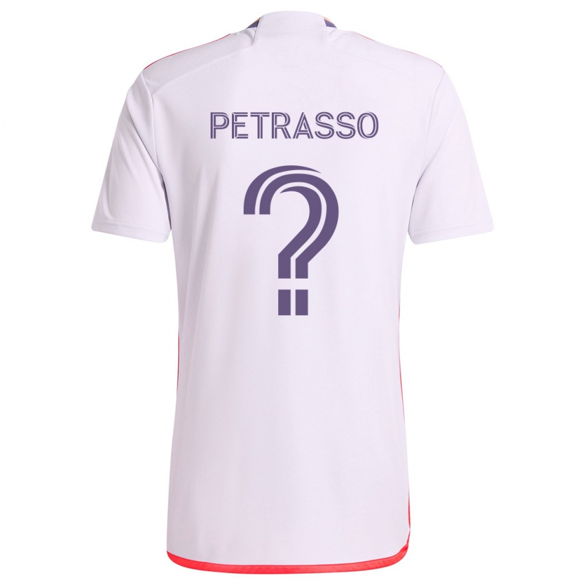 Gyermek Luca Petrasso #0 Fehér Piros Lila Idegenbeli Jersey 2024/25 Mez Póló Ing