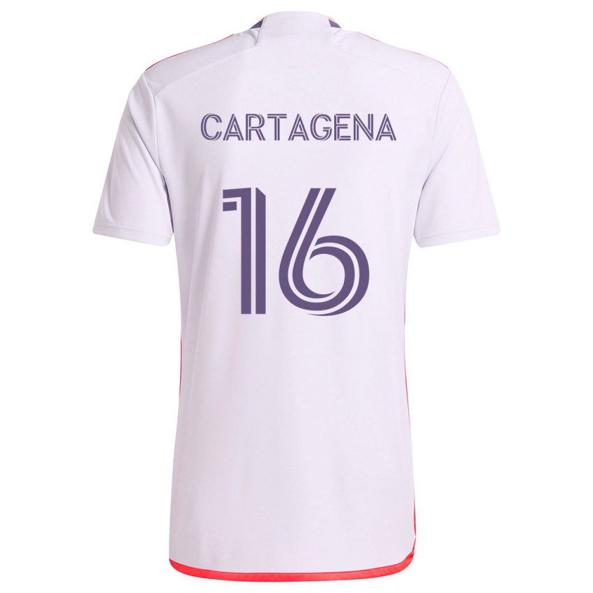 Gyermek Wilder Cartagena #16 Fehér Piros Lila Idegenbeli Jersey 2024/25 Mez Póló Ing