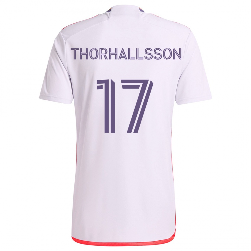 Gyermek Dagur Dan Thórhallsson #17 Fehér Piros Lila Idegenbeli Jersey 2024/25 Mez Póló Ing