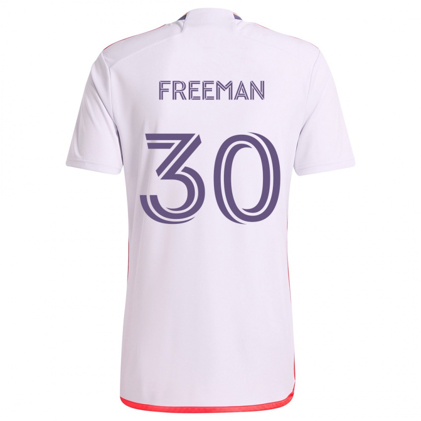 Gyermek Alex Freeman #30 Fehér Piros Lila Idegenbeli Jersey 2024/25 Mez Póló Ing