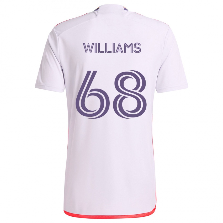 Gyermek Thomas Williams #68 Fehér Piros Lila Idegenbeli Jersey 2024/25 Mez Póló Ing