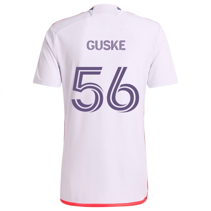 Gyermek Colin Guske #56 Fehér Piros Lila Idegenbeli Jersey 2024/25 Mez Póló Ing