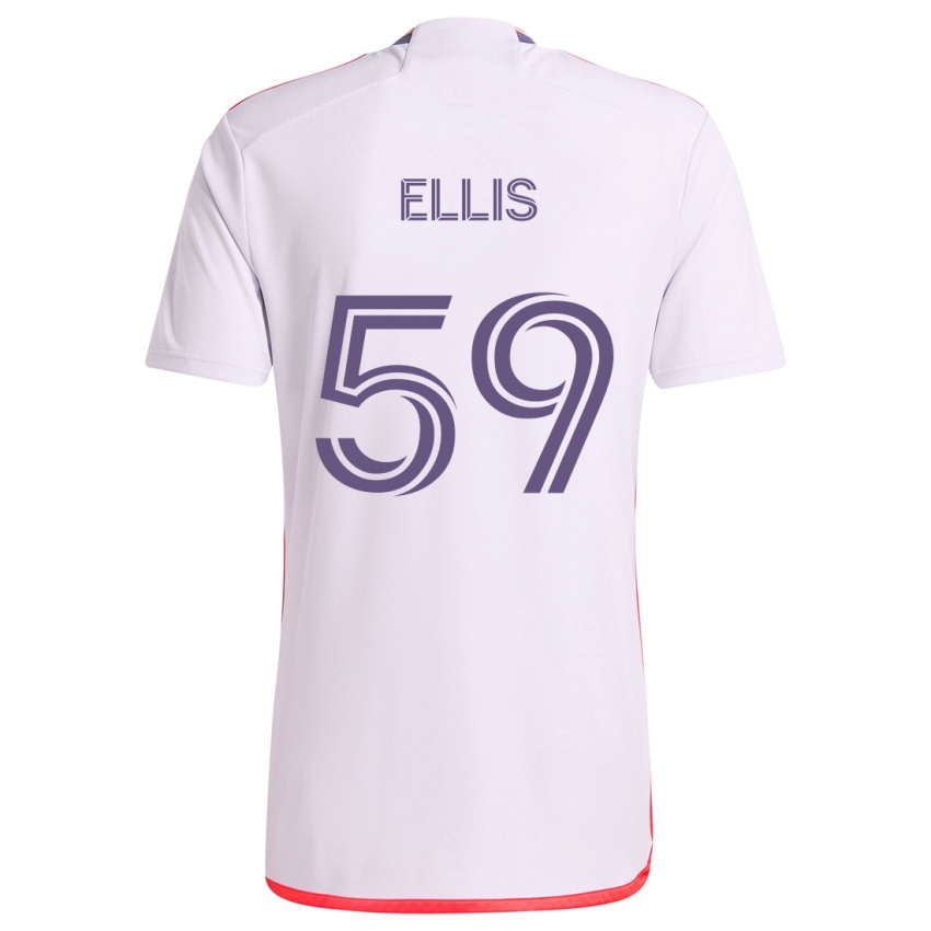 Gyermek Justin Ellis #59 Fehér Piros Lila Idegenbeli Jersey 2024/25 Mez Póló Ing