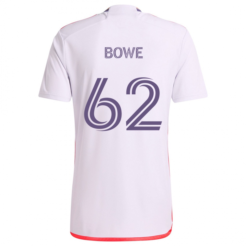 Gyermek Thomas Bowe #62 Fehér Piros Lila Idegenbeli Jersey 2024/25 Mez Póló Ing