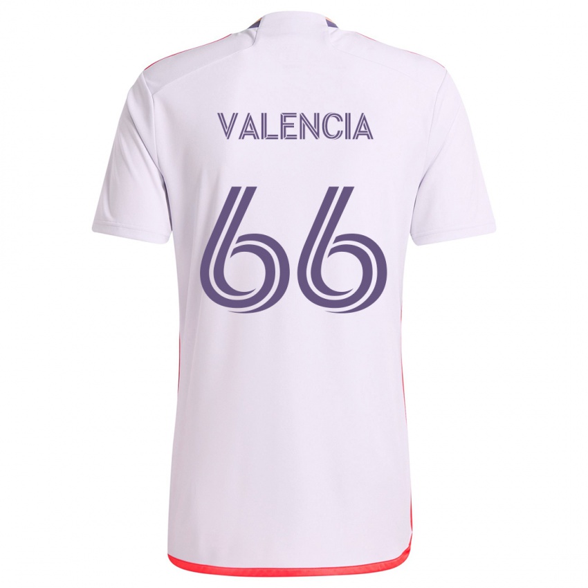 Gyermek Yeiler Valencia #66 Fehér Piros Lila Idegenbeli Jersey 2024/25 Mez Póló Ing