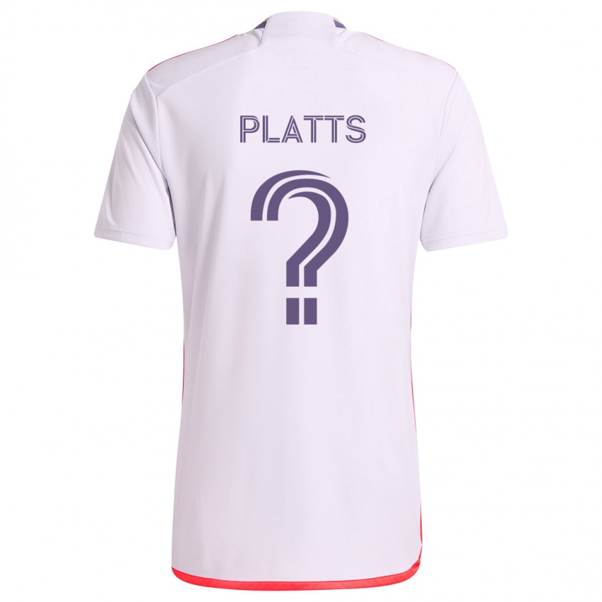 Gyermek Shawn Platts #0 Fehér Piros Lila Idegenbeli Jersey 2024/25 Mez Póló Ing