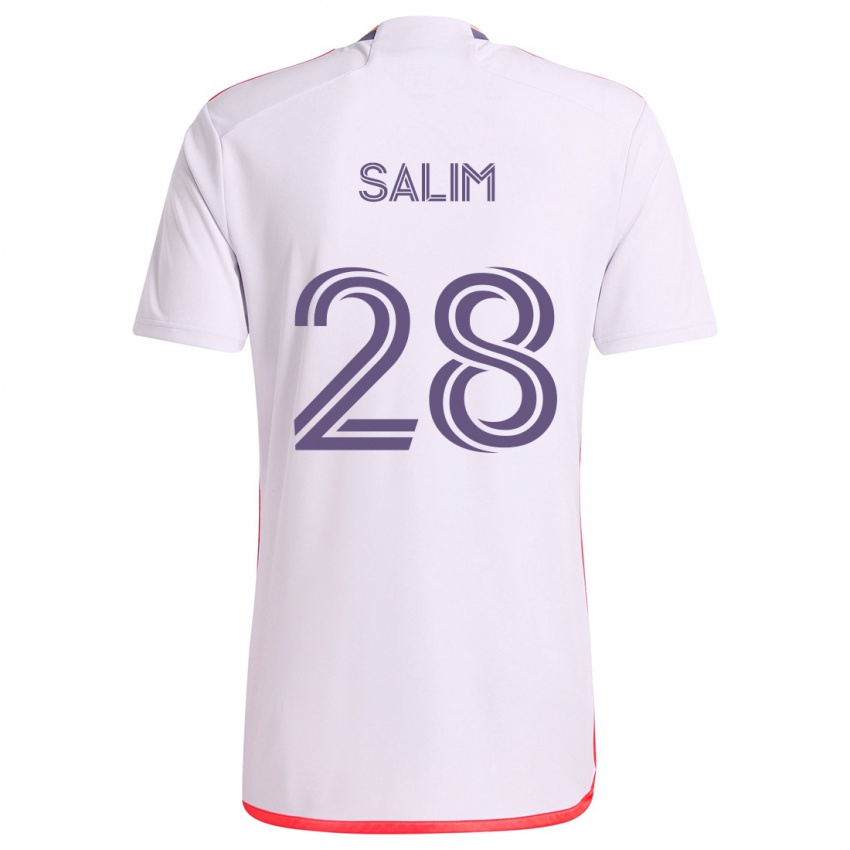 Gyermek Abdi Salim #28 Fehér Piros Lila Idegenbeli Jersey 2024/25 Mez Póló Ing