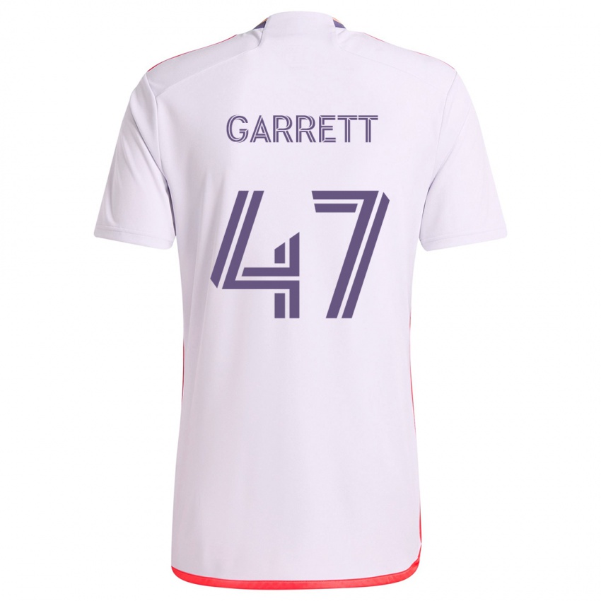 Gyermek Ian Garrett #47 Fehér Piros Lila Idegenbeli Jersey 2024/25 Mez Póló Ing