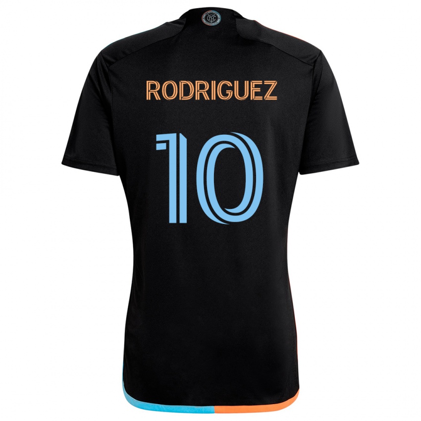 Gyermek Santiago Rodríguez #10 Fekete Narancs Kék Idegenbeli Jersey 2024/25 Mez Póló Ing