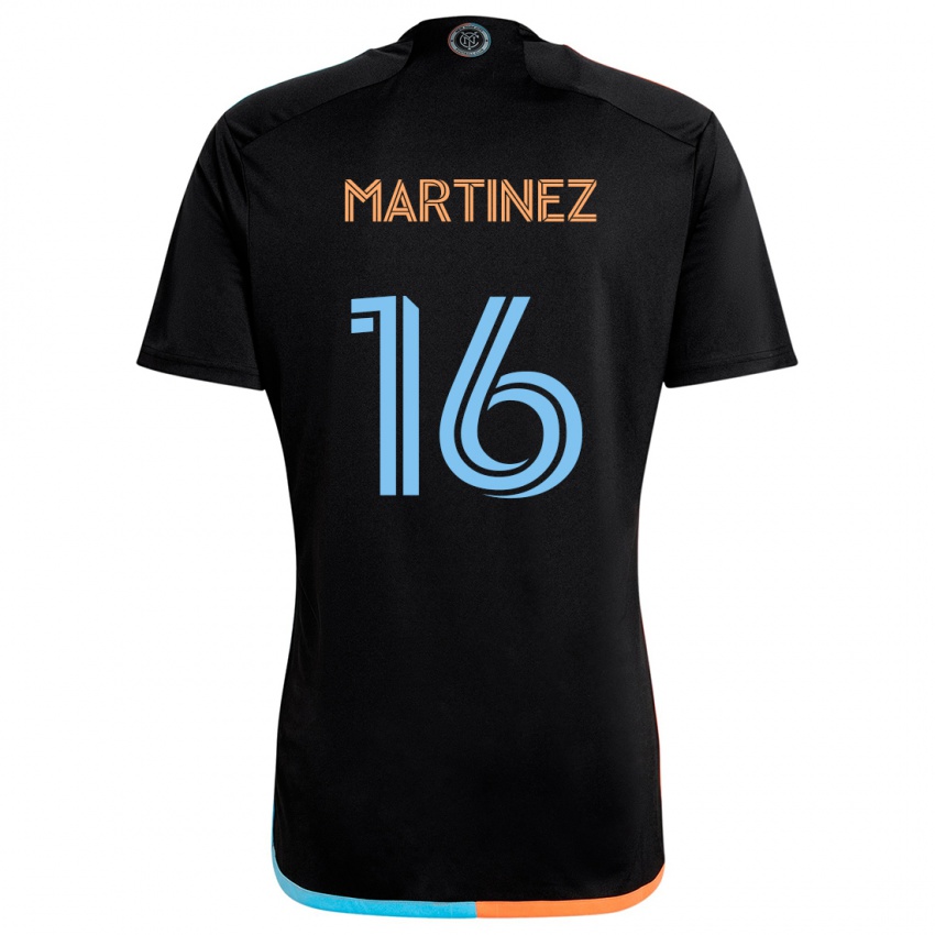 Gyermek Alonso Martínez #16 Fekete Narancs Kék Idegenbeli Jersey 2024/25 Mez Póló Ing