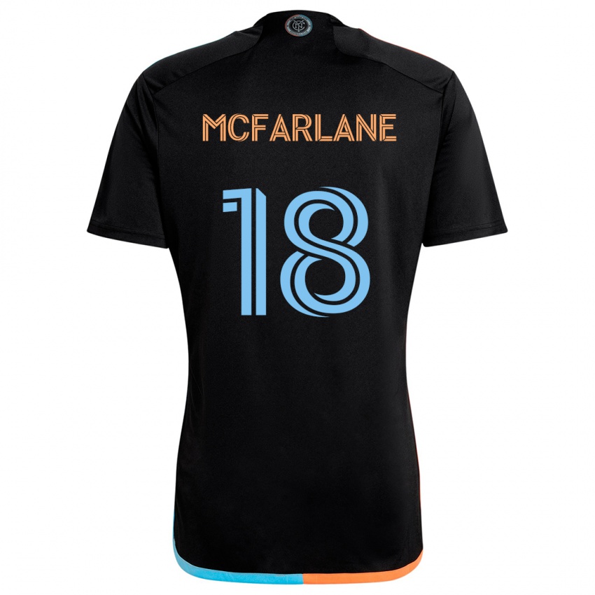 Gyermek Christian Mcfarlane #18 Fekete Narancs Kék Idegenbeli Jersey 2024/25 Mez Póló Ing