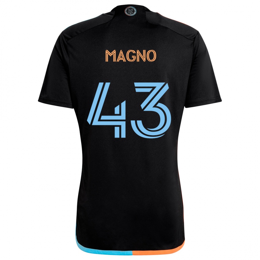 Gyermek Talles Magno #43 Fekete Narancs Kék Idegenbeli Jersey 2024/25 Mez Póló Ing