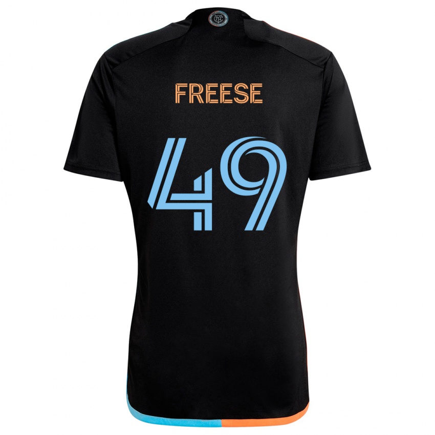 Gyermek Matt Freese #49 Fekete Narancs Kék Idegenbeli Jersey 2024/25 Mez Póló Ing