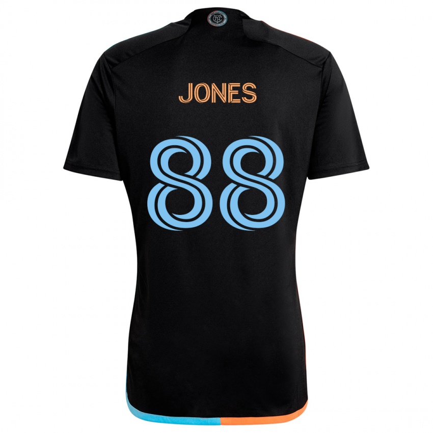 Gyermek Malachi Jones #88 Fekete Narancs Kék Idegenbeli Jersey 2024/25 Mez Póló Ing