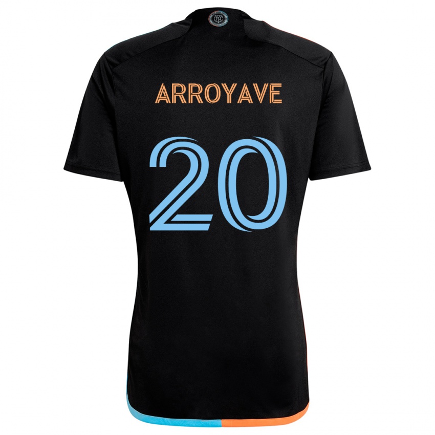 Gyermek Jacob Arroyave #20 Fekete Narancs Kék Idegenbeli Jersey 2024/25 Mez Póló Ing