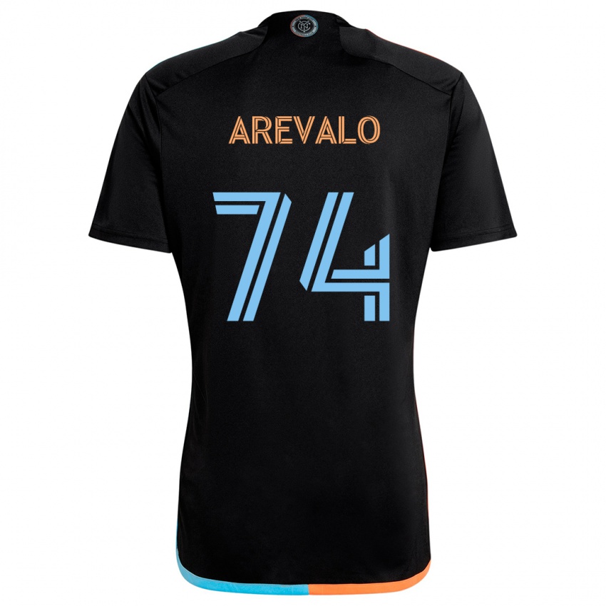 Gyermek Ronny Arévalo #74 Fekete Narancs Kék Idegenbeli Jersey 2024/25 Mez Póló Ing