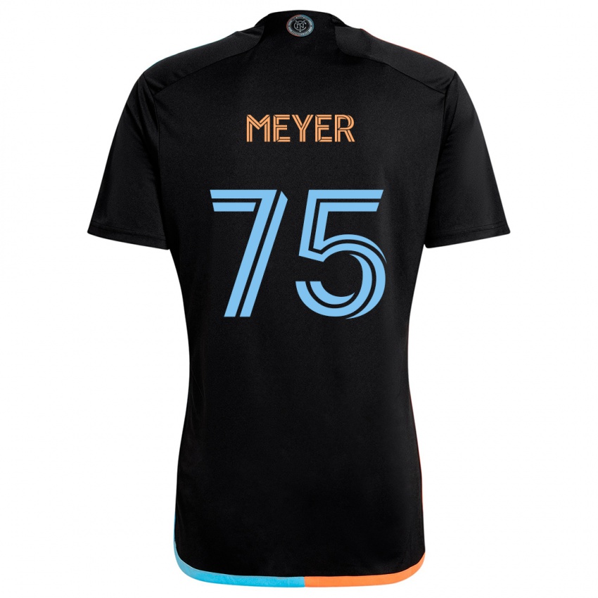 Gyermek Will Meyer #75 Fekete Narancs Kék Idegenbeli Jersey 2024/25 Mez Póló Ing