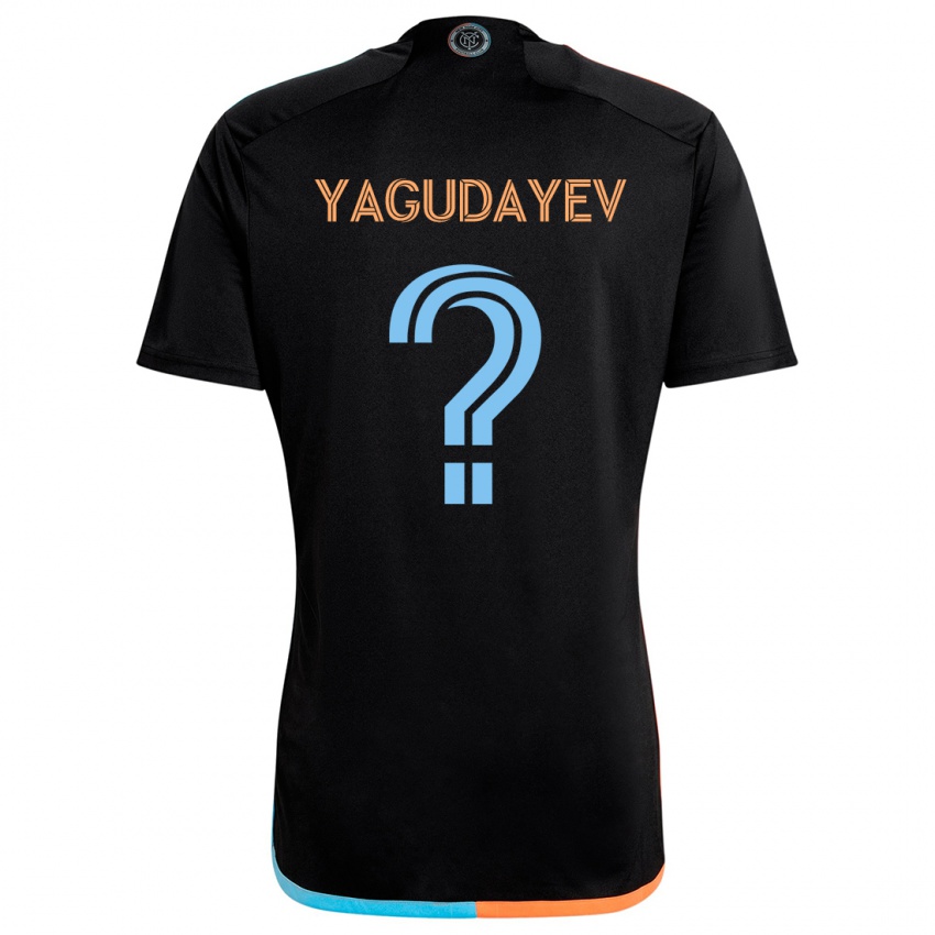 Gyermek Alexander Yagudayev #0 Fekete Narancs Kék Idegenbeli Jersey 2024/25 Mez Póló Ing