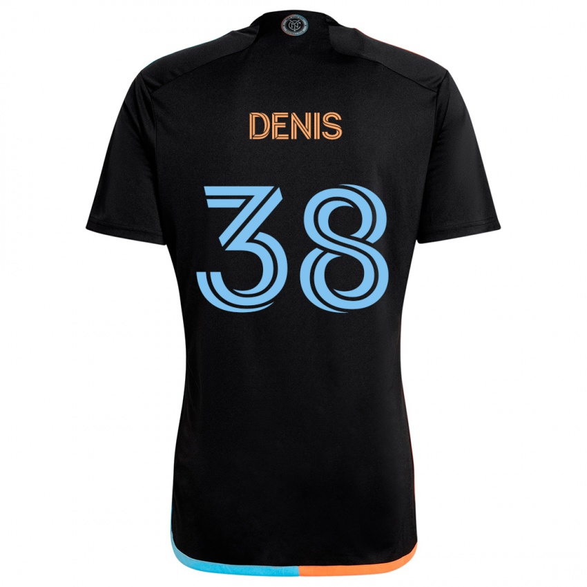 Gyermek John Denis #38 Fekete Narancs Kék Idegenbeli Jersey 2024/25 Mez Póló Ing