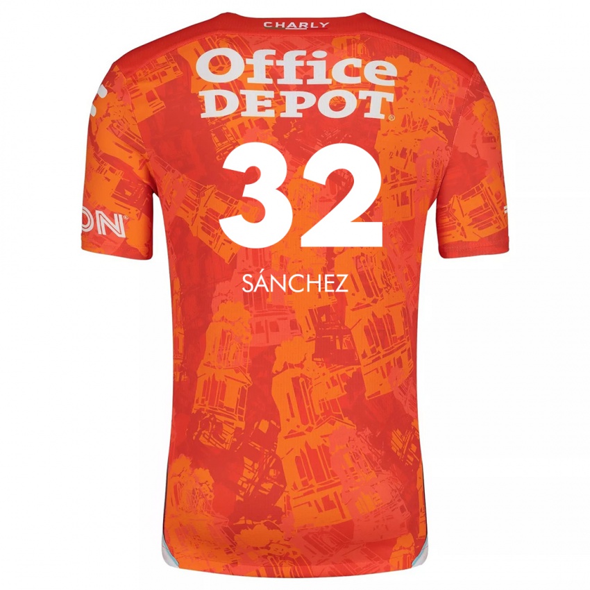 Gyermek Carlos Sánchez #32 Narancssárga Fehér Idegenbeli Jersey 2024/25 Mez Póló Ing