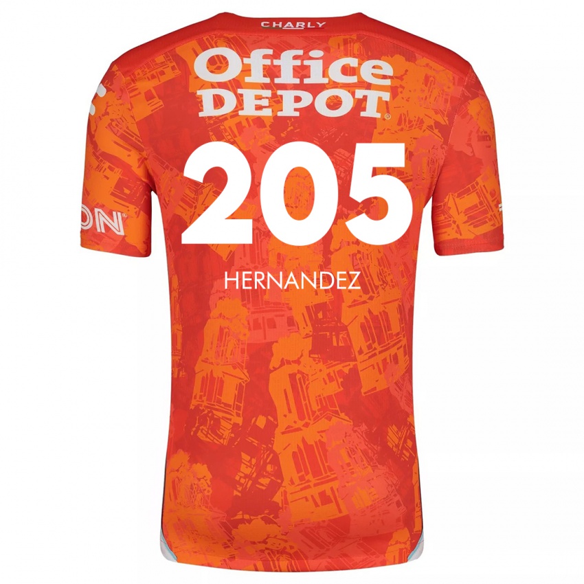 Gyermek Sergio Hernández #205 Narancssárga Fehér Idegenbeli Jersey 2024/25 Mez Póló Ing