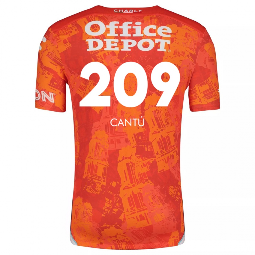 Gyermek Juan Cantú #209 Narancssárga Fehér Idegenbeli Jersey 2024/25 Mez Póló Ing