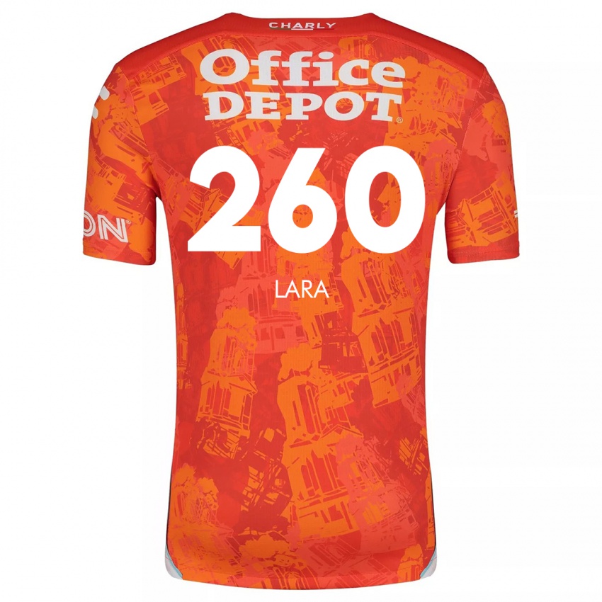 Gyermek Jesús Lara #260 Narancssárga Fehér Idegenbeli Jersey 2024/25 Mez Póló Ing