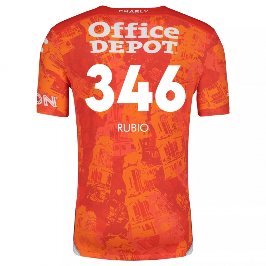 Gyermek Mateo Rubio #346 Narancssárga Fehér Idegenbeli Jersey 2024/25 Mez Póló Ing