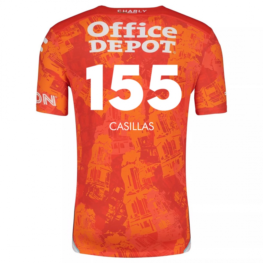 Gyermek Johan Casillas #155 Narancssárga Fehér Idegenbeli Jersey 2024/25 Mez Póló Ing