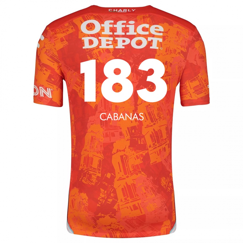 Gyermek Mauricio Cabañas #183 Narancssárga Fehér Idegenbeli Jersey 2024/25 Mez Póló Ing