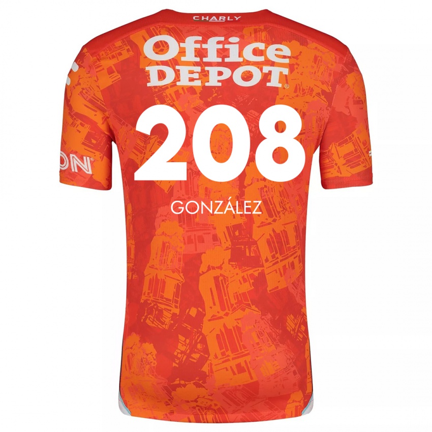 Gyermek Osvaldo González #208 Narancssárga Fehér Idegenbeli Jersey 2024/25 Mez Póló Ing