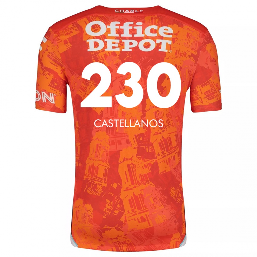 Gyermek Edson Castellanos #230 Narancssárga Fehér Idegenbeli Jersey 2024/25 Mez Póló Ing