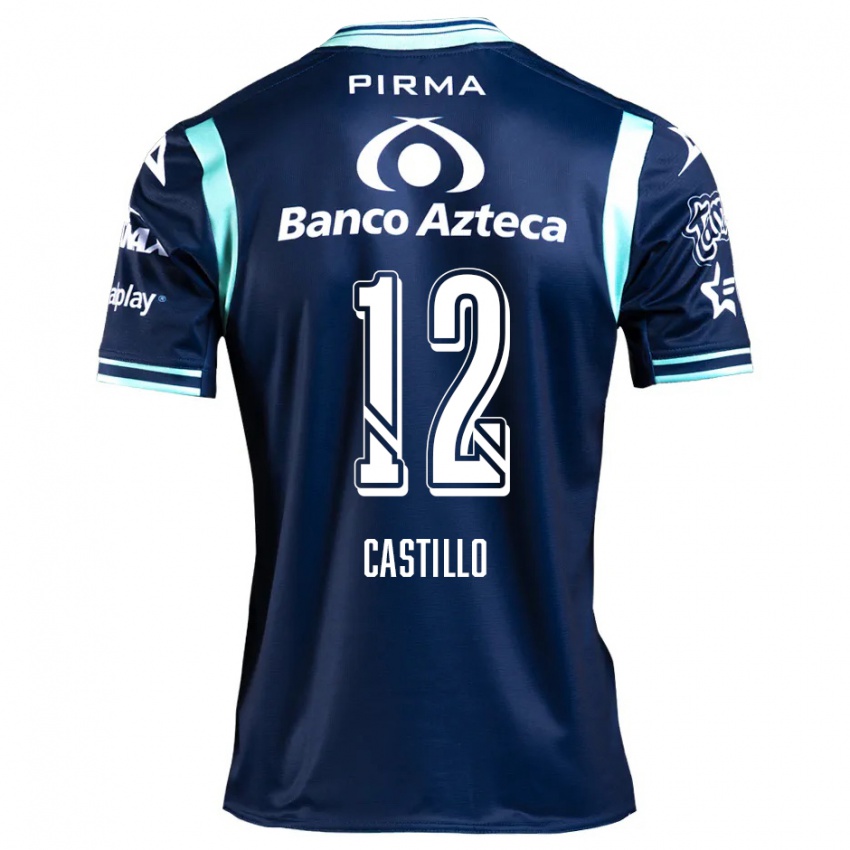 Gyermek Raúl Castillo #12 Sötétkék Idegenbeli Jersey 2024/25 Mez Póló Ing