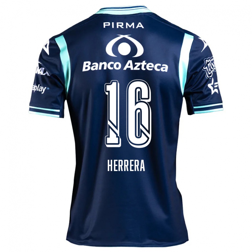 Gyermek Alberto Herrera #16 Sötétkék Idegenbeli Jersey 2024/25 Mez Póló Ing