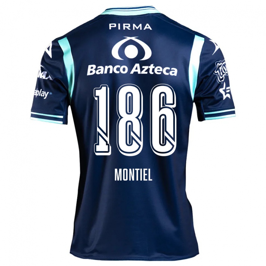 Gyermek Santiago Montiel #186 Sötétkék Idegenbeli Jersey 2024/25 Mez Póló Ing