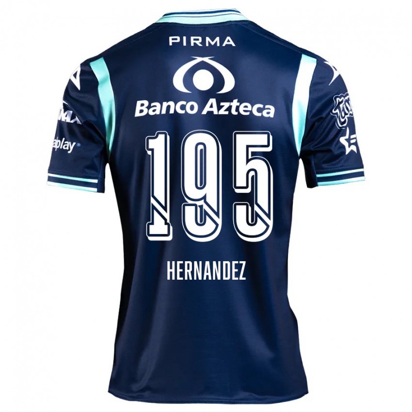 Gyermek Daniel Hernández #195 Sötétkék Idegenbeli Jersey 2024/25 Mez Póló Ing