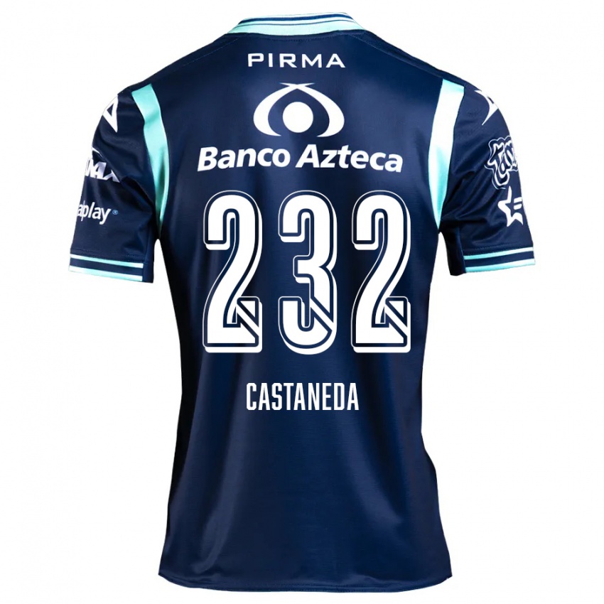 Gyermek Ángel Castañeda #232 Sötétkék Idegenbeli Jersey 2024/25 Mez Póló Ing