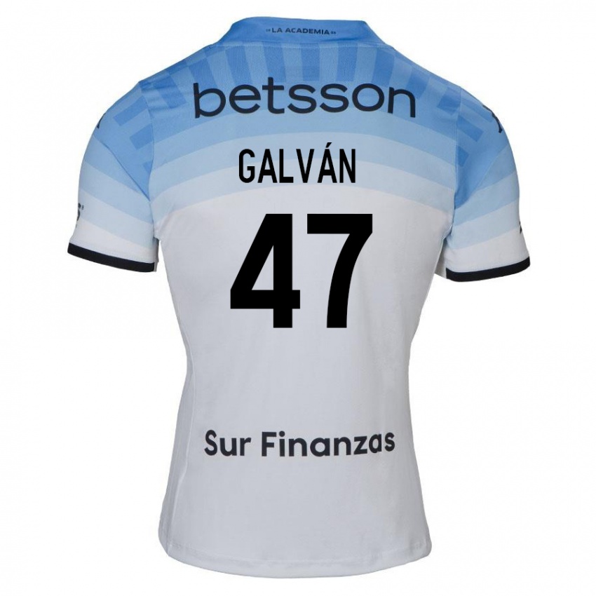 Gyermek Ignacio Galván #47 Fehér Kék Fekete Idegenbeli Jersey 2024/25 Mez Póló Ing