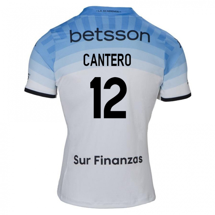 Gyermek Milton Cantero #12 Fehér Kék Fekete Idegenbeli Jersey 2024/25 Mez Póló Ing