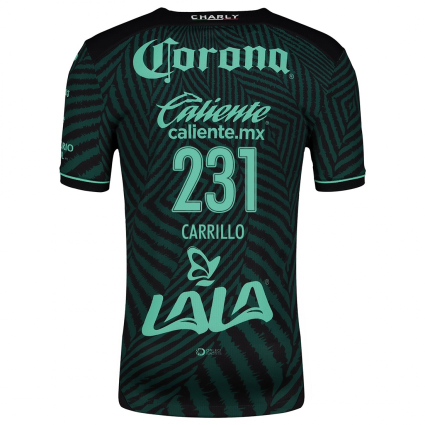 Gyermek Ángel Carrillo #231 Fekete Zöld Idegenbeli Jersey 2024/25 Mez Póló Ing