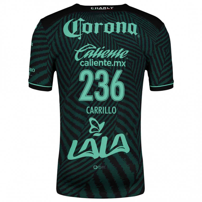 Gyermek Fernando Carrillo #236 Fekete Zöld Idegenbeli Jersey 2024/25 Mez Póló Ing