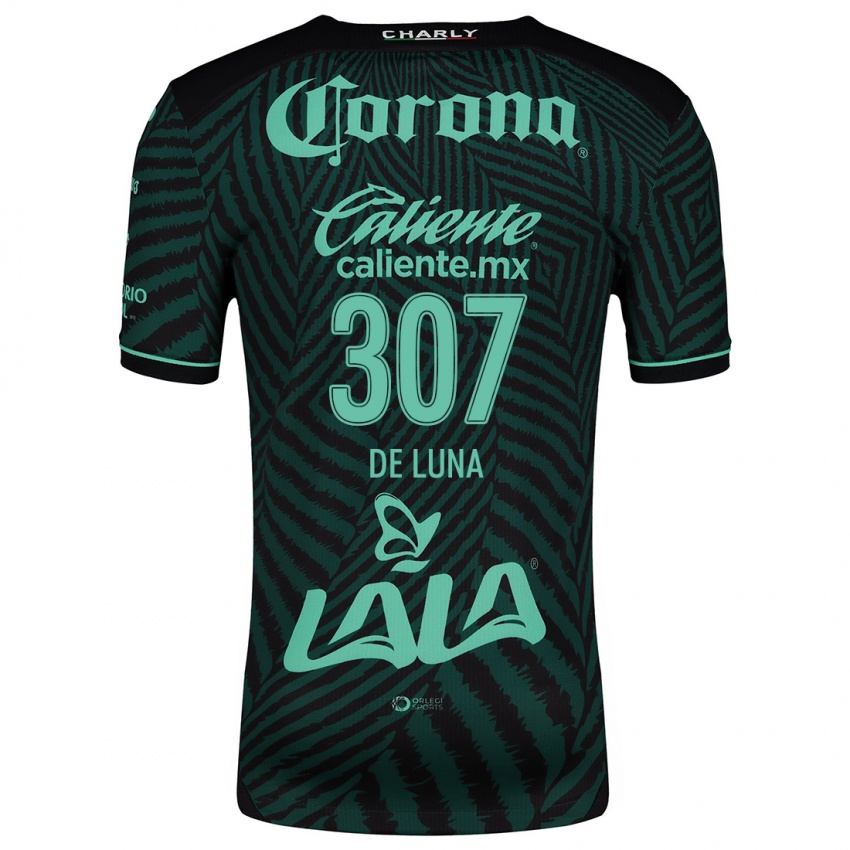 Gyermek Eduardo De Luna #307 Fekete Zöld Idegenbeli Jersey 2024/25 Mez Póló Ing