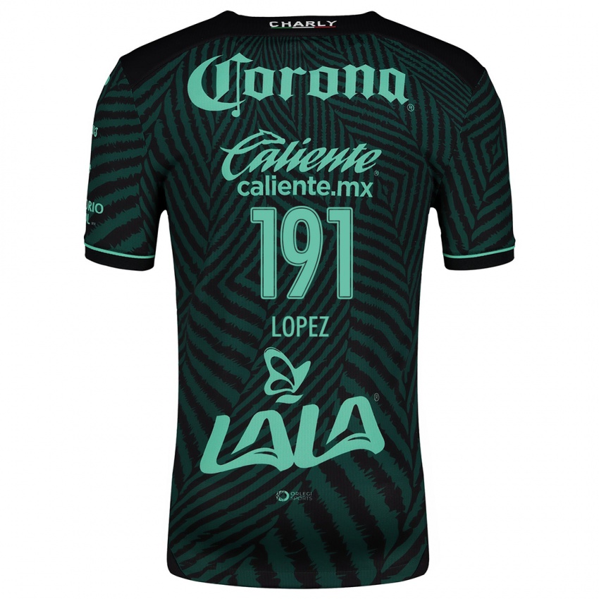 Gyermek Carlos López #191 Fekete Zöld Idegenbeli Jersey 2024/25 Mez Póló Ing