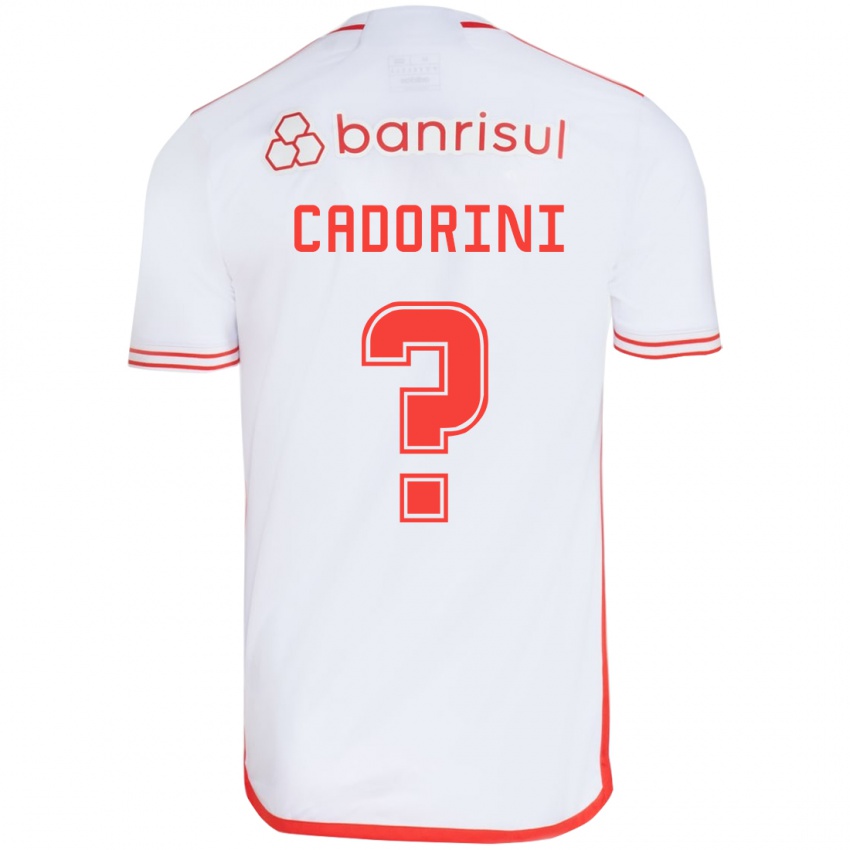 Gyermek Matheus Cadorini #0 Fehér Piros Idegenbeli Jersey 2024/25 Mez Póló Ing