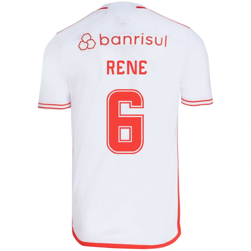 Gyermek Rene #6 Fehér Piros Idegenbeli Jersey 2024/25 Mez Póló Ing