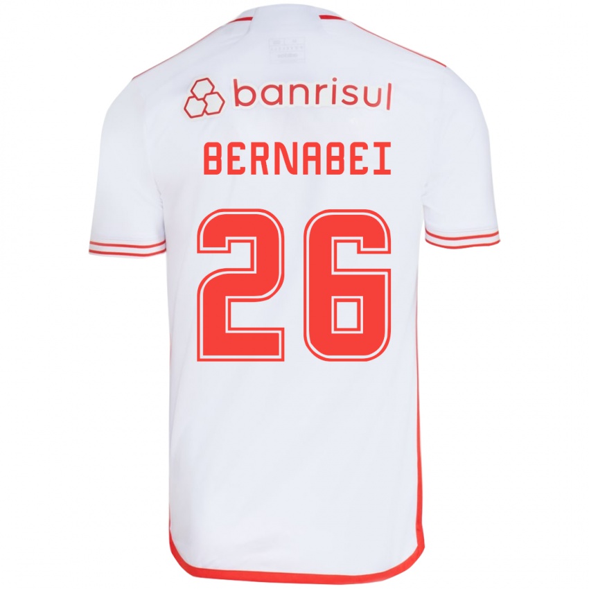 Gyermek Alexandro Bernabéi #26 Fehér Piros Idegenbeli Jersey 2024/25 Mez Póló Ing