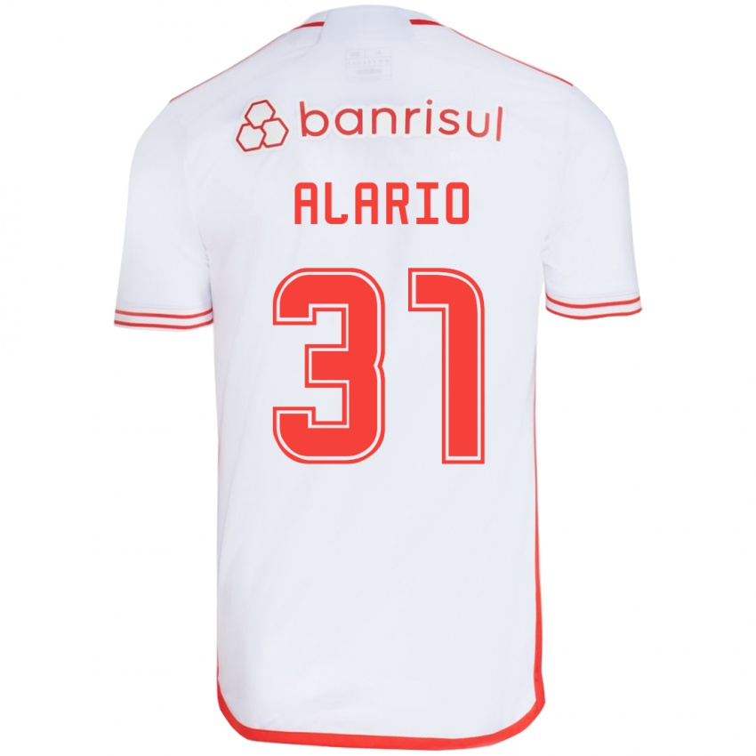 Gyermek Lucas Alario #31 Fehér Piros Idegenbeli Jersey 2024/25 Mez Póló Ing